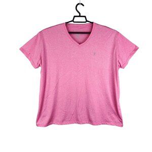 Women's Pink Royal Carribean Shirt V-Neck Short Sleeve 100% Polyester Size 3XL